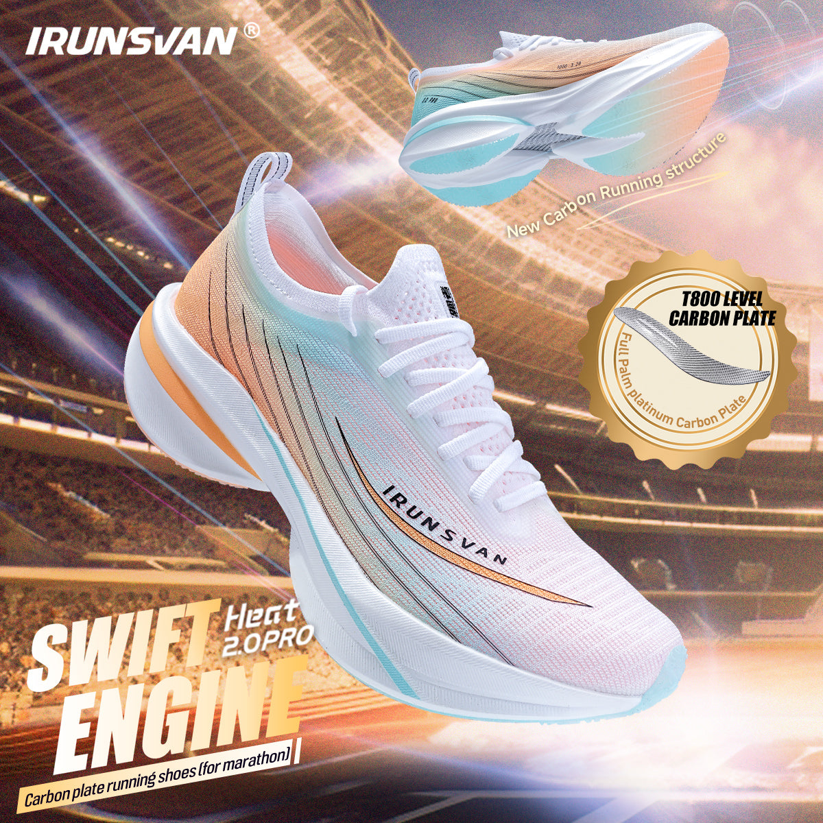 IRUNSVAN Heat 2.0 Pro: Carbon-Plated Racing Shoe for Speed & Endurance