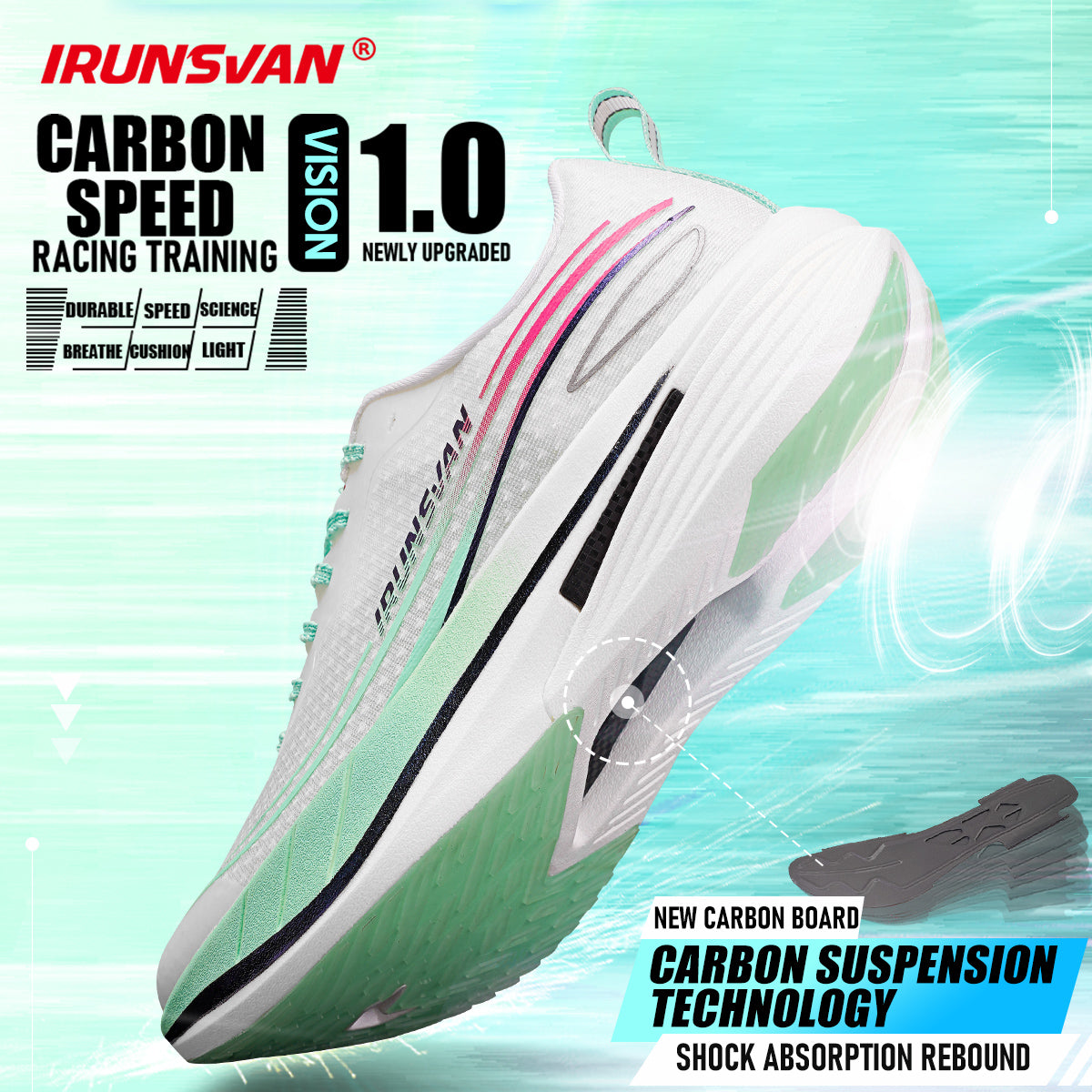 🏆IRUNSVAN CARBON SPEED VISION 1.0 Running Shoes | Physical Test ...